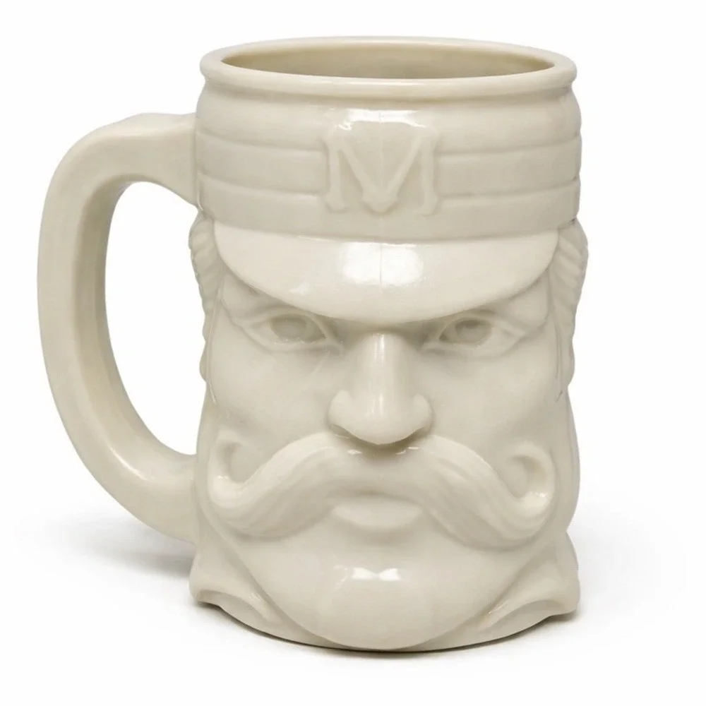 AVON Vintage Colonial Soldier Face Mustache Man Stein Military Guard Head 